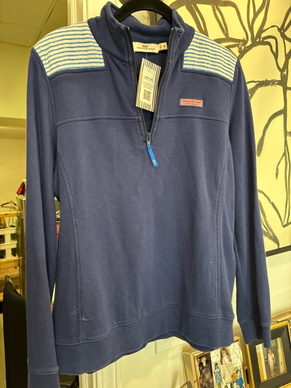 Vineyard Vines Navy Quarter-Zip Fleece Pullover
